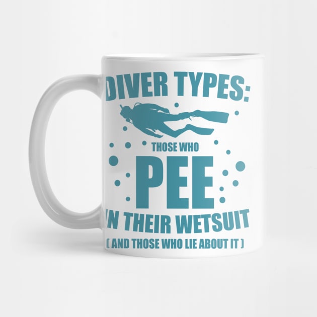 Diver Types Pee Wetsuit Funny Scuba Diving Gift by Mesyo